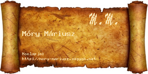 Móry Máriusz névjegykártya